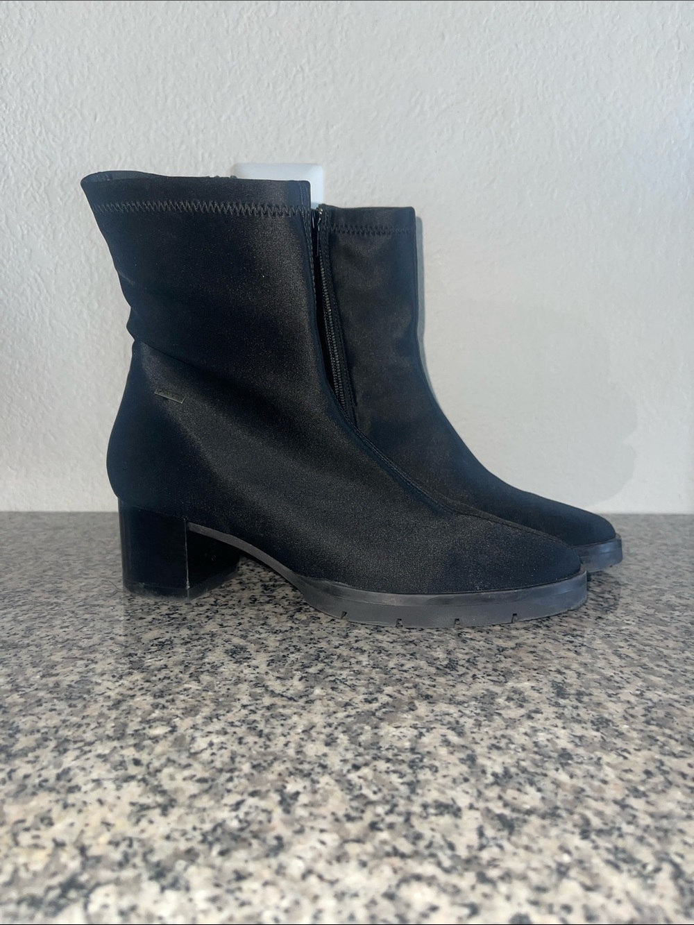 GORE-TEX Black Stretch Ankle Boots with Block Heel